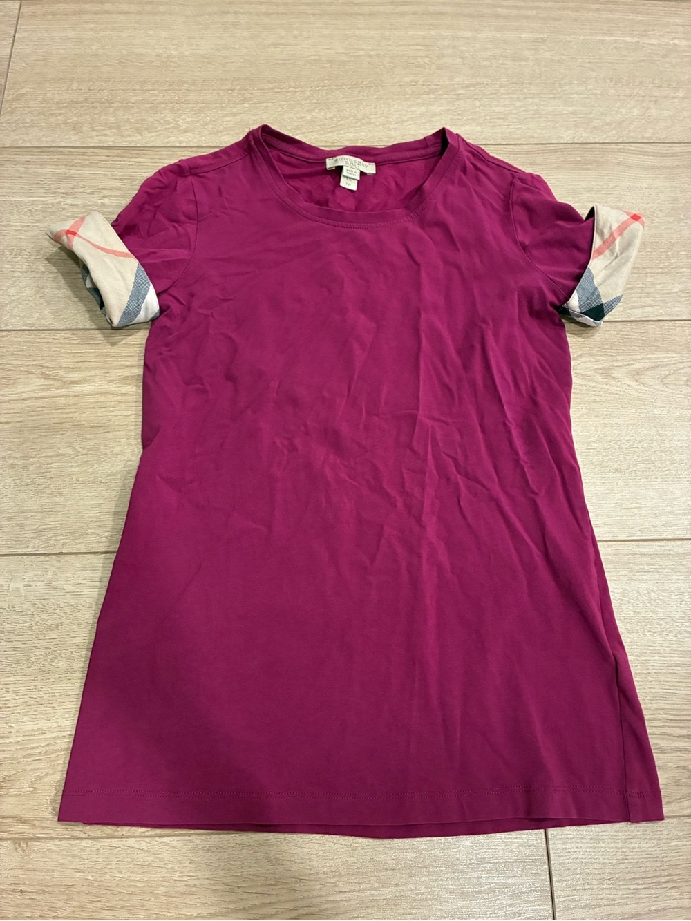Burberry Brit Women’s Hot Pink Nova Check Short Sleeve Shirt Size XS
